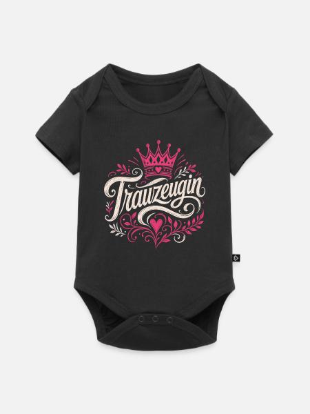 Trauzeugin Krone Hochzeit Braut - Baby Premium Kurzarmbody - Schwarz