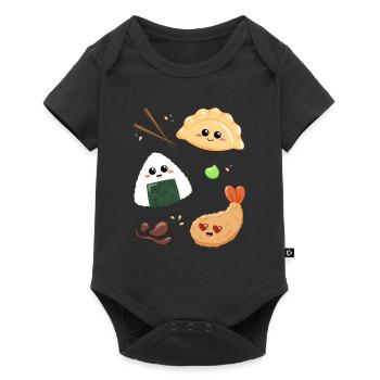 Asia Snacks für Essensliebhaber und Japan Fans - Baby Premium Kurzarmbody - Schwarz - Vorne
