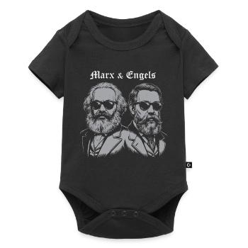 Marx & Engels Retro Silhouette - Baby Premium Kurzarmbody - Schwarz - Vorne