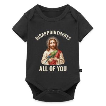Disappointments Jesus mit Papagei - Baby Premium Kurzarmbody - Schwarz - Vorne