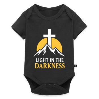 Licht-in-der-Dunkelheit-Bergkreuz - Baby Premium Kurzarmbody - Schwarz - Vorne
