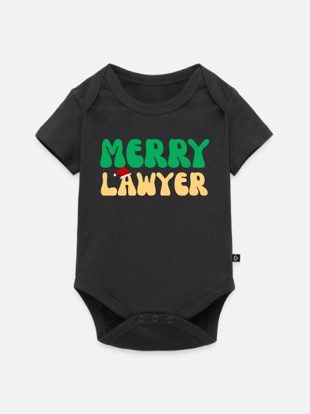 Fröhlicher Anwalt Weihnachtspullover Lustiges Anwaltsweihnachten - Baby Premium Kurzarmbody - Schwarz