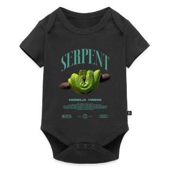 Green Tree Python Modern Reptile Keeper Streetwear - Baby Premium Kurzarmbody - Schwarz - Vorne