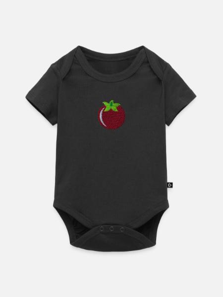 Tomate bestickt - Baby Premium Kurzarmbody - Schwarz