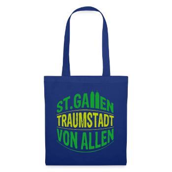 St.Gallen - Traumstadt von allen - Stoffbeutel - Royalblau - Vorne