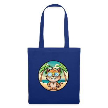 Pixie Bob Cat Breed Lunettes de soleil de dessin animé Beach - Sac en tissu - bleu royal - Devant