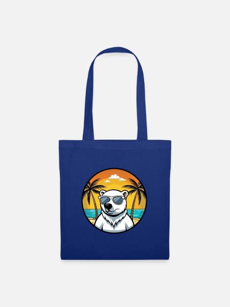 Eisbär Lustige Cartoon Sommer Strand Sonnenbrille - Stoffbeutel - Royalblau