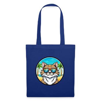 Maine Coon Cat Breed Cartoon Lunettes de soleil Beach - Sac en tissu - bleu royal - Devant