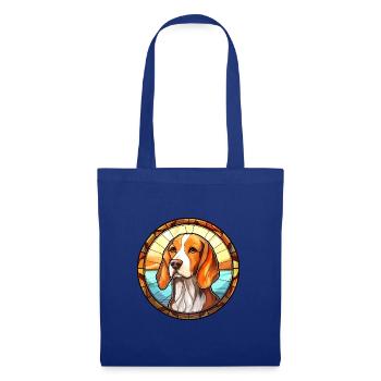 Poitevin Hund Rasse Buntes Glas Bunt Wa - Stoffbeutel - Royalblau - Vorne