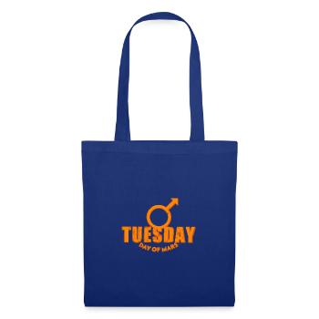 Tuesday Dienstag Mars Wochentage orange used look - Stoffbeutel - Royalblau - Vorne
