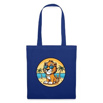 Liger Hybrid Lion Tiger Cat Breed Cartoon Beach - Tote Bag - royal blue - Front