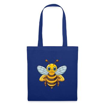 Abeille Mignonne Mascotte Personnage De Dessin Animé Kawaii - Sac en tissu - bleu royal - Devant