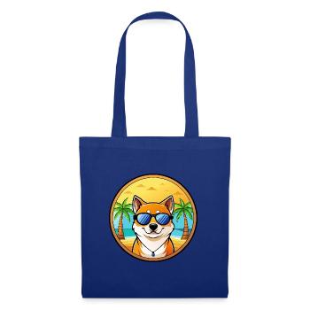 Shih Poo Hunderasse Cartoon Sonnenbrille Strand - Stoffbeutel - Royalblau - Vorne