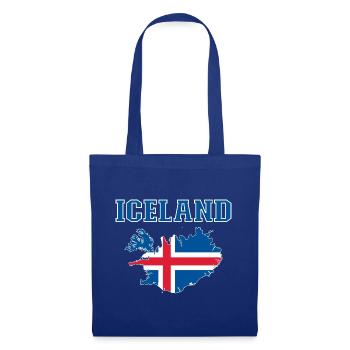 Iceland Flagge Landkarte - Stoffbeutel - Royalblau - Vorne
