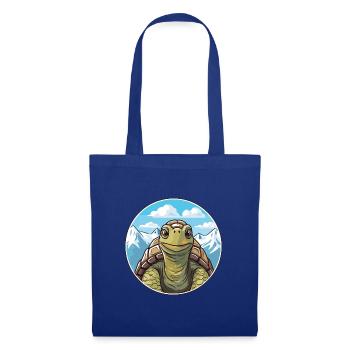 Schildkröte Aquarell Karikatur Kawaii Haustier Tier Farbe - Stoffbeutel - Royalblau - Vorne