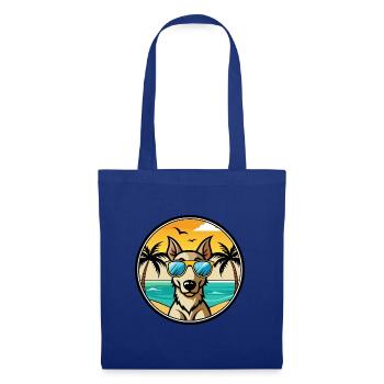 Lurcher Hund Rasse Cartoon Sonnenbrille Strand - Stoffbeutel - Royalblau - Vorne