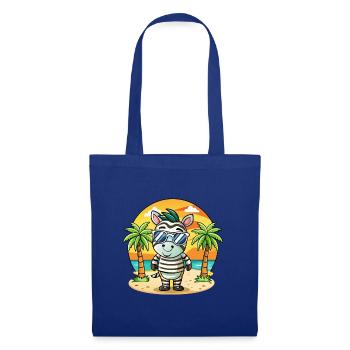Zebra Lustige Cartoon Sommer Strand Sonnenbrille - Stoffbeutel - Royalblau - Vorne