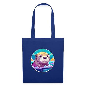 Otter Aquarell Karikatur Kawaii Haustier Tier Farbefu - Stoffbeutel - Royalblau - Vorne