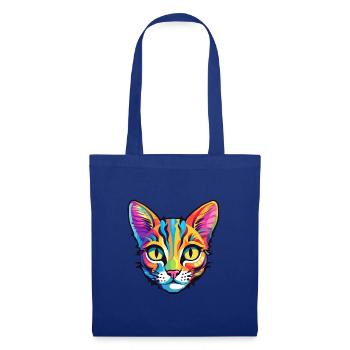 Bambino Katze Rasse Aquarell Cartoon Kawaii Haustier - Stoffbeutel - Royalblau - Vorne
