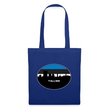 Tallinn Estland Flagge Skyline Silhouette Reisen - Stoffbeutel - Royalblau - Vorne