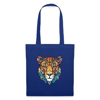 Leopard Bunte Aquarell-Tierillustration - Stoffbeutel - Royalblau - Vorne