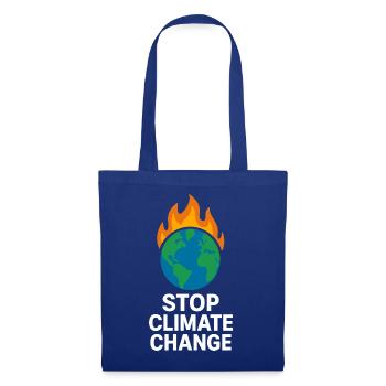 Erde in Flammen Stoppt Klimawandel - Stoffbeutel - Royalblau - Vorne