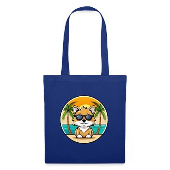 Spielzeug Deutscher Spitz Hund Rasse Cartoon Sonnenbrille Strand - Stoffbeutel - Royalblau - Vorne