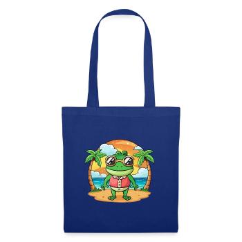 Frosch Lustige Cartoon Sommer Strand Sonnenbrille - Stoffbeutel - Royalblau - Vorne