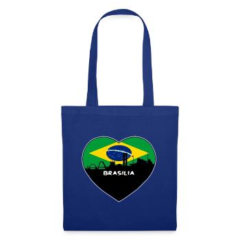Brasilia Brasilien Flagge Skyline Reise Souvenir - Stoffbeutel - Royalblau - Vorne