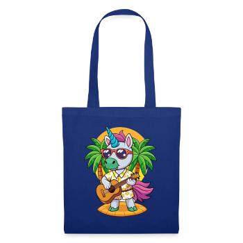 Lustige Einhorn Cartoon Sommer Strand Sonnenbrille - Stoffbeutel - Royalblau - Vorne