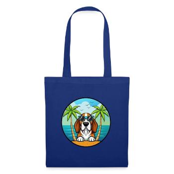 Basset Bleu De Gascogne Hunderasse Cartoon Beach - Stoffbeutel - Royalblau - Vorne
