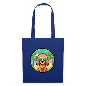 Toy Poodle Dog Breed Cartoon Sunglasses Beach - Tote Bag - royal blue - Front