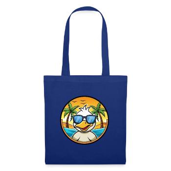 Ente Lustige Cartoon Sommer Strand Sonnenbrille Aufkleber - Stoffbeutel - Royalblau - Vorne