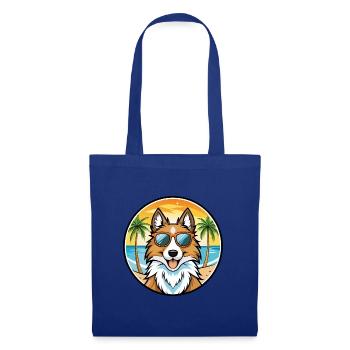 Scotch Collie Hunderasse Cartoon Sonnenbrille Strand - Stoffbeutel - Royalblau - Vorne