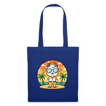Lunettes de soleil de plage d’été de dessin animé drôle de chèvre - Sac en tissu - bleu royal - Devant