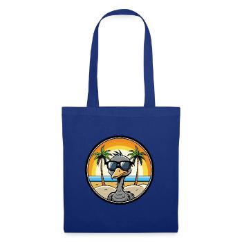 Straußen, Lustig, Cartoon, Sommer, Strand, Sonnenbrille, Cool - Stoffbeutel - Royalblau - Vorne