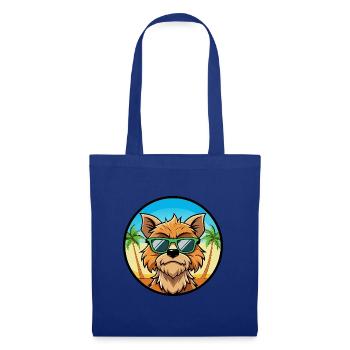 Griffon Bruxellois Hunderasse Cartoon Sonnenbrille - Stoffbeutel - Royalblau - Vorne