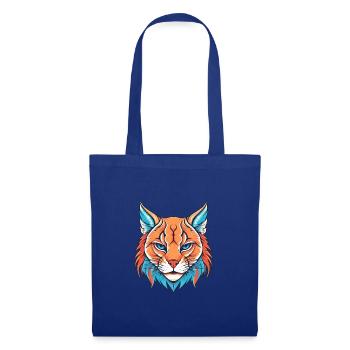 Rotluchs buntes Aquarell Karikatur Kawaii Tier - Stoffbeutel - Royalblau - Vorne