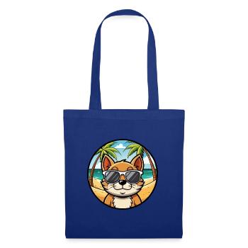 Bambino Katzenrasse Cartoon Sonnenbrille Strand - Stoffbeutel - Royalblau - Vorne