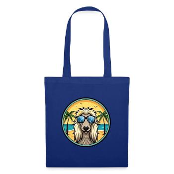 Afghanischer Windhund Hunderasse Cartoon Sonnenbrille Strand - Stoffbeutel - Royalblau - Vorne