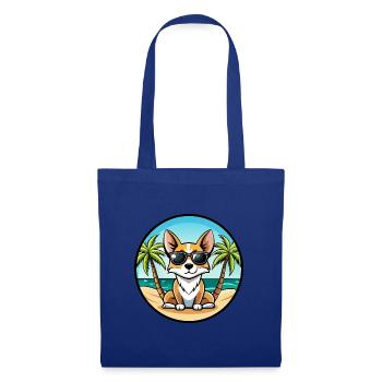 Miniatur Foxterrier Hunderasse Cartoon Sonnenbrille - Stoffbeutel - Royalblau - Vorne