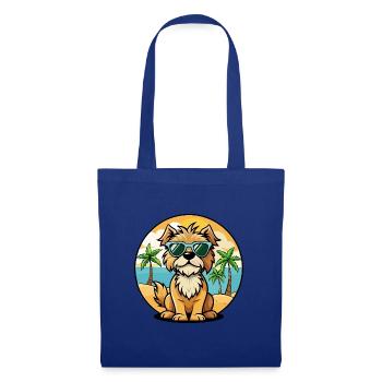 Brikett Griffon Vendéen Hunderasse Cartoon Strand - Stoffbeutel - Royalblau - Vorne