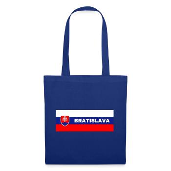 Stadt Bratislava in slowakischer Flagge - Stoffbeutel - Royalblau - Vorne