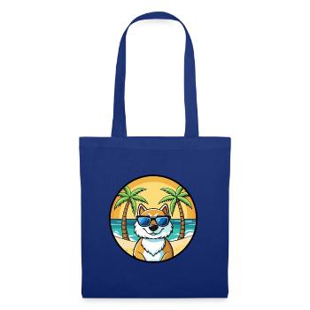 Lunettes de soleil de dessin animé de race de chien du Groenland plage - Sac en tissu - bleu royal - Devant