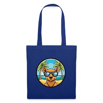 Peruanische haarlose Hunderasse Cartoon Sonnenbrille Strand - Stoffbeutel - Royalblau - Vorne