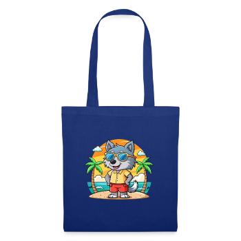 Wolf Funny Cartoon Summer Beach Sunglasses - Tote Bag - royal blue - Front