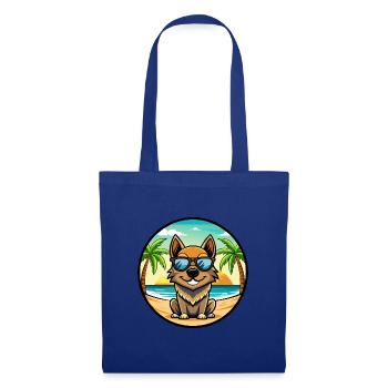 Black Tan Dog Breed Cartoon Sunglasses Beach - Tote Bag - royal blue - Front