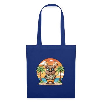 Lunettes de soleil de plage d’été de dessin animé drôle d’orignal - Sac en tissu - bleu royal - Devant