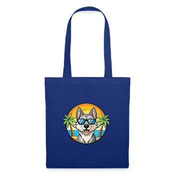 Schwedischer Elchhund Hunderasse Cartoon Sonnenbrille Strand - Stoffbeutel - Royalblau - Vorne