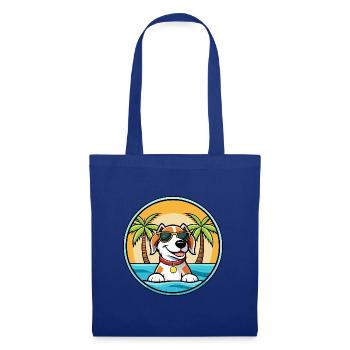 Estnischer Windhund Rasse Cartoon Sonnenbrille Strand - Stoffbeutel - Royalblau - Vorne